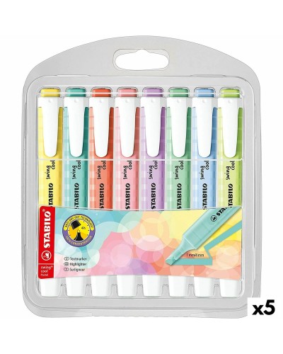 Stabilo Swing Cool Pastel: Set mit 5 Textmarkern in verschiedenen Farben - Taschenformat
