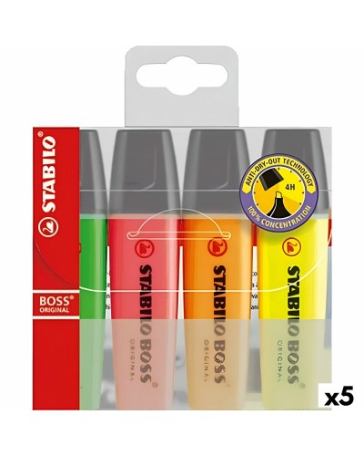 Fluorescerande markörsuppsättning Stabilo Boss Multicolour (5 antal)