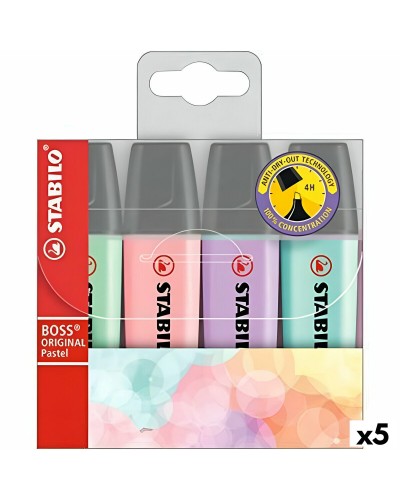 Stabilo Boss Set 5 Evidenziatori Multicolore Originali - Ufficio Scuola
