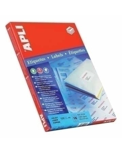 Etiquettes pour Imprimante Apli 100 Volets 64 x 33,9 mm Blanc