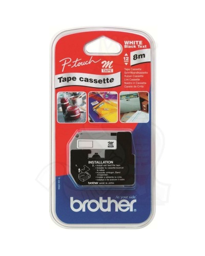Laminated Tape for Labelling Machines Brother MK221 White Black 9 mm x 8 m