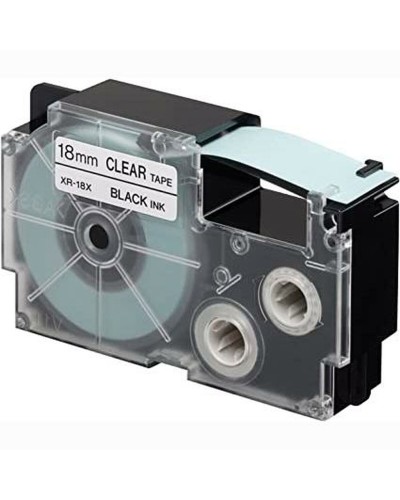 Gelamineerde Tape voor Labelmakers Casio XR-18X Transparant Zwart