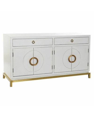 Aparador DKD Home Decor Kamakura Blanco Dorado, Metal y Álamo, 150x50x80 cm

