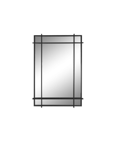 Miroir mural ESPRIT | Noir | Cristal et fer | Dimensions : 65 x 6 x 95 cm | Style moderne
