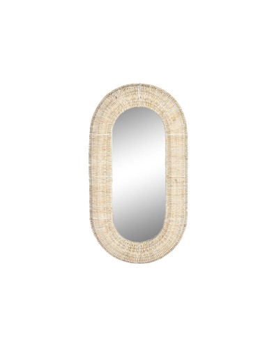 ESPRIT Wall Mirror in Natural Fiber, 68 x 128 cm, Modern Design for Entrance, Living Room, Bedroom
