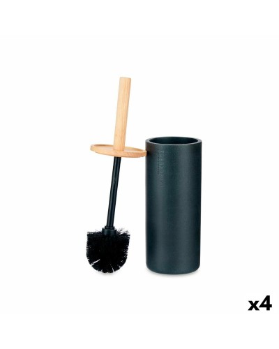 Toiletborstel Zwart Hout Hars 10,2 x 38 x 10,2 cm (4 Stuks)