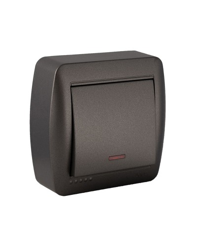 Interruttore Solera Semplice | 7,4 x 7,2 x 2,8 cm | 250 V 10 A | Colore Grafite