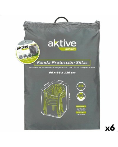 Funda para Sillas Aktive | Protección Exterior para 6 Sillas | 66 x 120 x 66 cm | Impermeable y Antiviento
