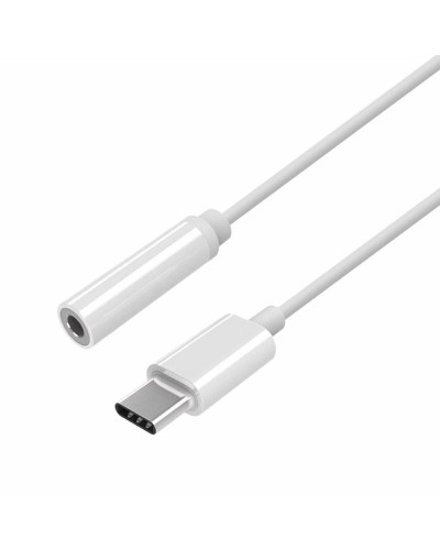 USB-C - Jack 3.5 mm-adapteri Aisens A109-0384 15 cm Valkoinen
