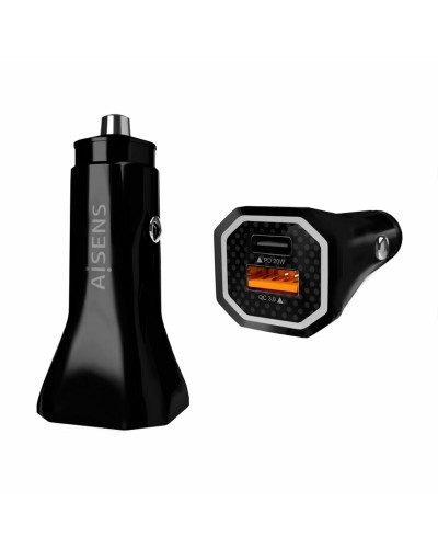 Cargador de Coche Aisens ASCH-CAR2PQC-BK Negro 38 W