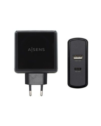 USB Wall Charger Aisens ASCH-2PD45A-BK 57 W Black USB-C