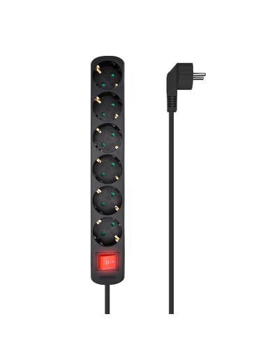 Multipresa 6 Prese con Interruttore Aisens A154-0536 Nero (1,4 m)