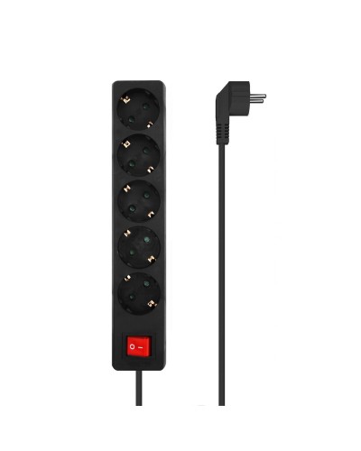 Regleta Enchufes 5 Tomas con Interruptor Aisens A154-0652 Negro 1,4 m