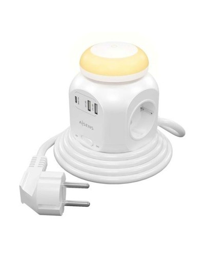 Regleta Enchufes 4 Tomas con interruptor Aisens ASPS-2A1CLPQ02-W (1,8 m)