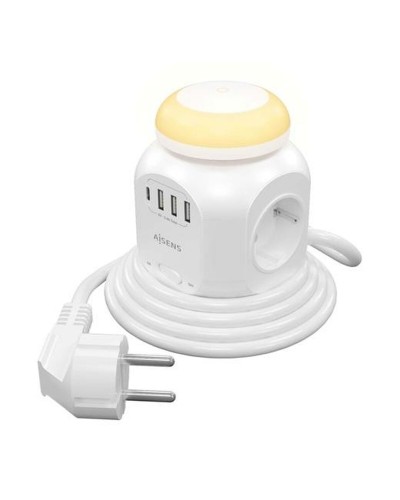 Rallonge 4 prises Schuko avec interrupteur Aisens ASPS-3A1CL01-W (1,8 m)