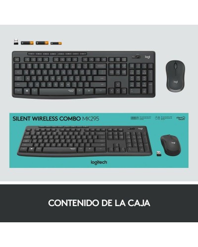 Keyboard and Wireless Mouse Logitech 920-009798 Black Spanish Qwerty QWERTY