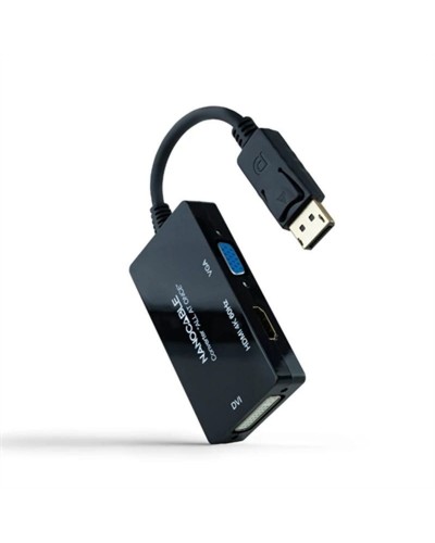 DisplayPort - VGA/DVI/HDMI adapteri NANOCABLE 10.16.3301-ALL Musta 20 cm