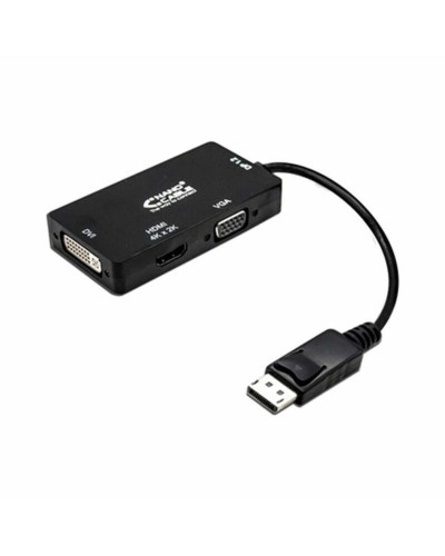 DisplayPort - VGA/DVI/HDMI adapteri 3 en 1 NANOCABLE 10.16.3301-BK Musta