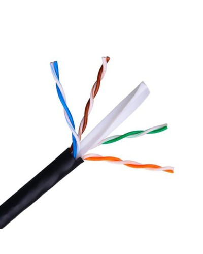 Stevige UTP-netwerkkabel categorie 6 NANOCABLE 10.20.0502-EXT-BK 100 m Zwart 100 m