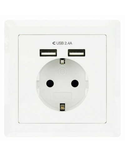 Enchufe Pared con 2 Puertos USB TooQ 10.35.0010 5V/2.4A Blanco 2,4 A