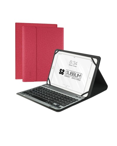 Tabletin ja näppäimistön kuori Subblim SUB-KT2-BT0003 10,1" Punainen Espanjalainen Qwerty QWERTY