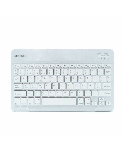 Bluetooth-Tastatur Subblim SUB-KBT-SM0001 Silberfarben Qwerty Spanisch