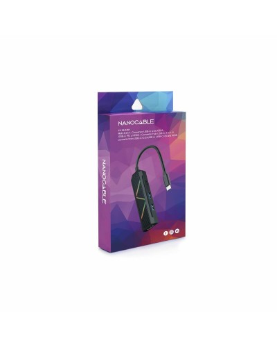 Hub USB NANOCABLE 10.16.0401 Schwarz