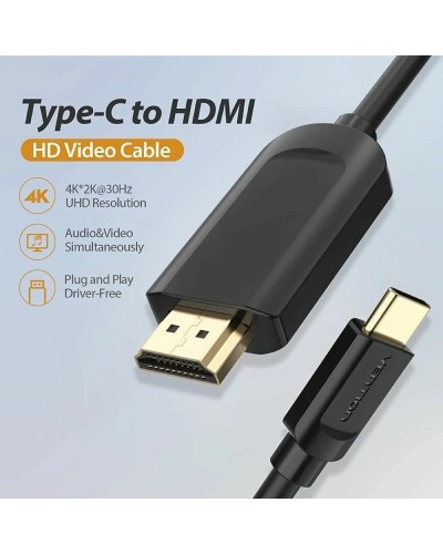 Câble HDMI Vention CGUBH 2 m Noir Doré
