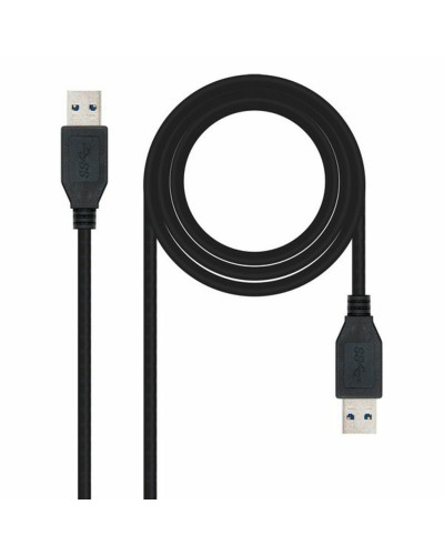 Cable USB 3.0 A a USB A NANOCABLE 10.01.1002-BK Negro 2 m