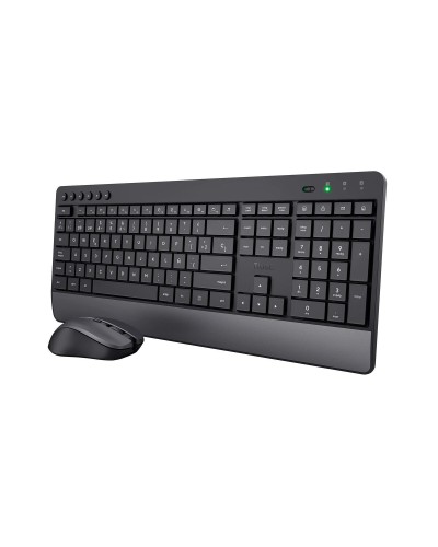 Keyboard and Mouse Trust Trezo Black Spanish Qwerty