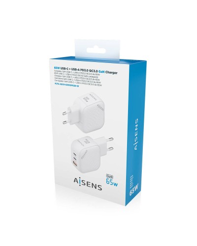 Oplader Aisens ASCH-65W3P026-W Wit 65 W (1 Stuks)