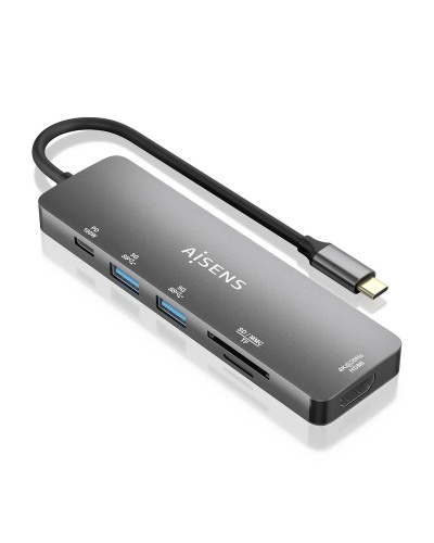 USB Hub Aisens ASUC-6P016-GR Grey (1 Unit)