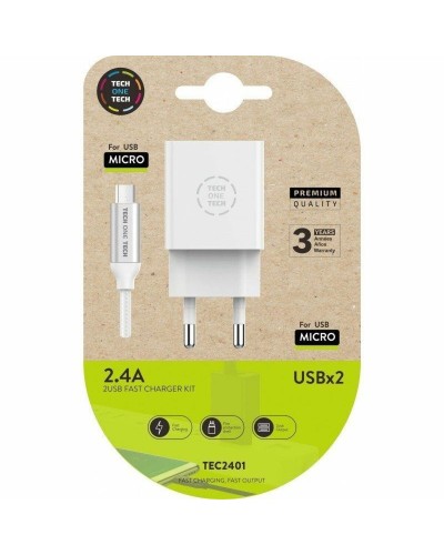Caricabatterie da Parete Tech One Tech TEC2401 Bianco