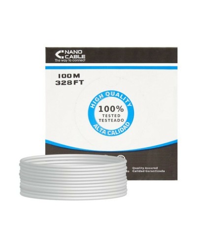 Cable RJ45 Categoría 5e UTP NANOCABLE 10.20.0302-FLEX Gris 100 m