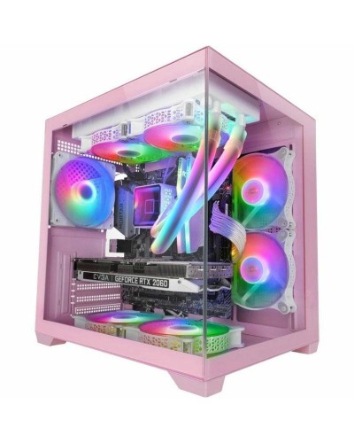 Micro ATX/ITX Mini tower-doos Behuizing Mars Gaming MCVIEW2P Roze
