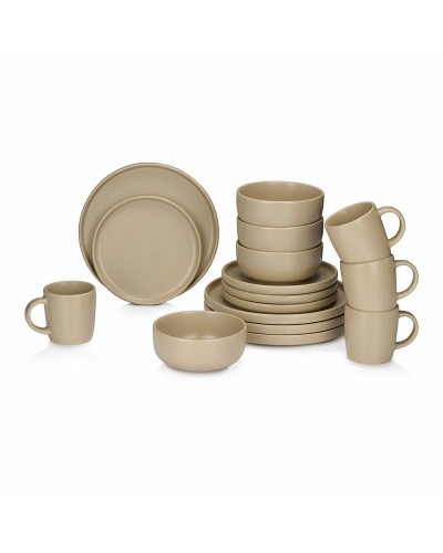 Servizio di Piatti Alpina Taupé Ceramica 16 Pezzi (4 Unità)