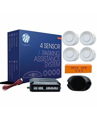 Sensor de Aparcamiento M-Tech CP7W Blanco 4 pcs 0,3 - 3 m