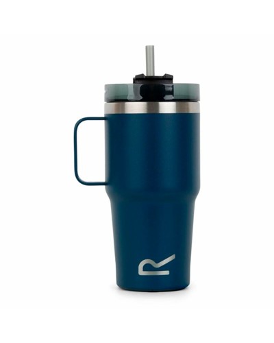 Bicchiere con Cannuccia Regatta Thermo Insulated Mug Blu scuro 600 ml Acciaio inossidabile