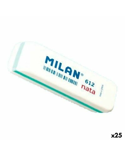 Radiergummi-Set Milan 612 NATA Weiß 7,8 x 2,3 x 1,2 cm 12 Stücke (25 Stück)