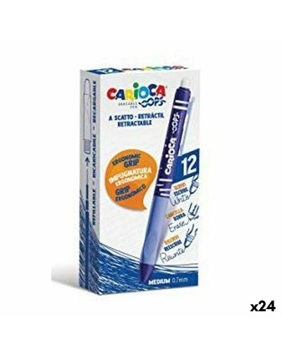 Set di Penne Carioca Azzurro 0,7 mm (24 Unità) (12 Pezzi)