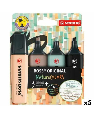 Valoa heijastava kynäsetti Stabilo BOSS ORIGINAL NATURECOLORS Monivärinen 4 Kappaletta (5 osaa)