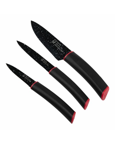 Ensemble de couteaux de cuisine San Ignacio Keops Marble 3 pièces - Acier inoxydable, Noir
