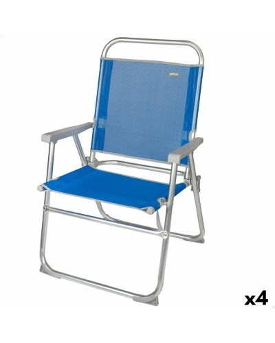 Aktive Sedia Spiaggia Gomera Azzurro Alluminio Pieghevole - Set 4 Unità
