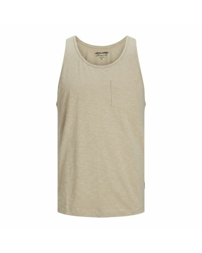 Jack & Jones Jortampa Slub Beige - Lässiges Herren Tanktop aus Baumwolle
