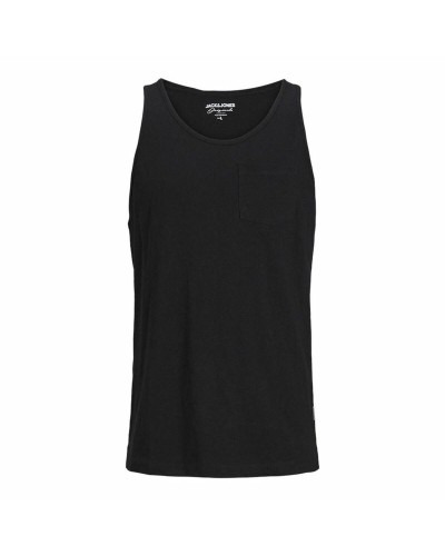 Jack & Jones Tanktop Herren Tampa Slub Schwarz - Atmungsaktive Baumwolle
