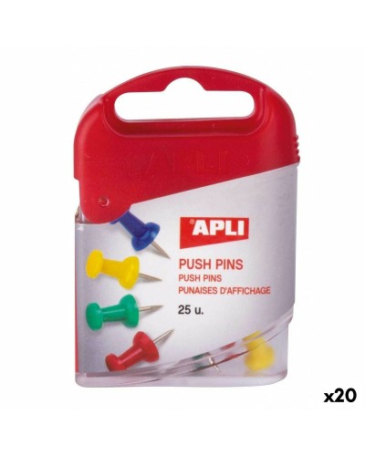 Chinchetas Apli Multicolor Níquel - 20 Unidades - Pizarra, Tablón de Anuncios
