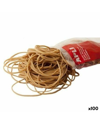 Elastiset nauhat Apli Ruskea Ø 8 cm (100 osaa)