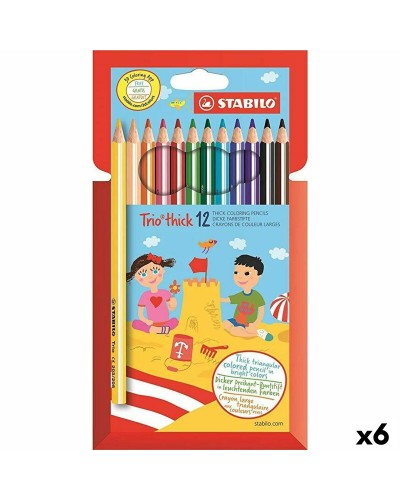 Stabilo Trio Tick - Matite Colorate Multicolore - Set da 6
