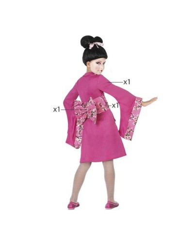 Costume for Children Geisha Fuchsia pink (3 Pcs)