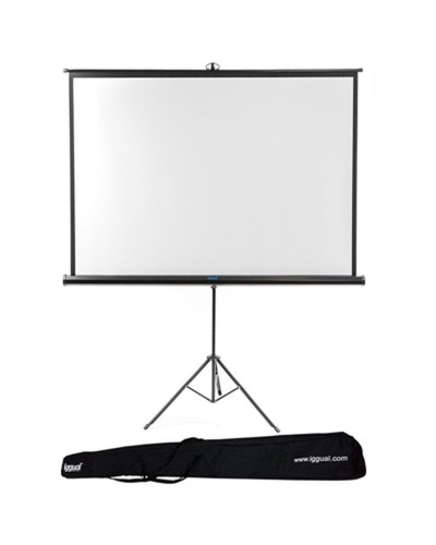 Écran de Projection Iggual 200x200cm avec Trépied Portable - Mural pour Maison/Bureau
